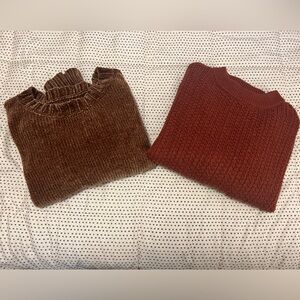 Lot of 2 Women's Sweater- Brown and Rust 
Size M